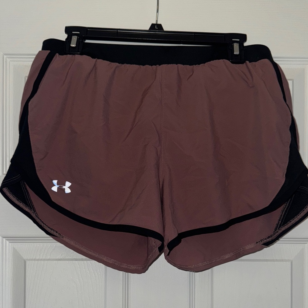 Under Armour Women's Black and dark pink Athletic Shorts